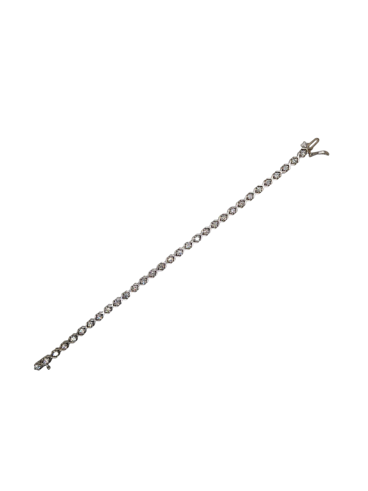 14k white gold tennis bracelet – 4.65 carat diamonds, 11.3 grams