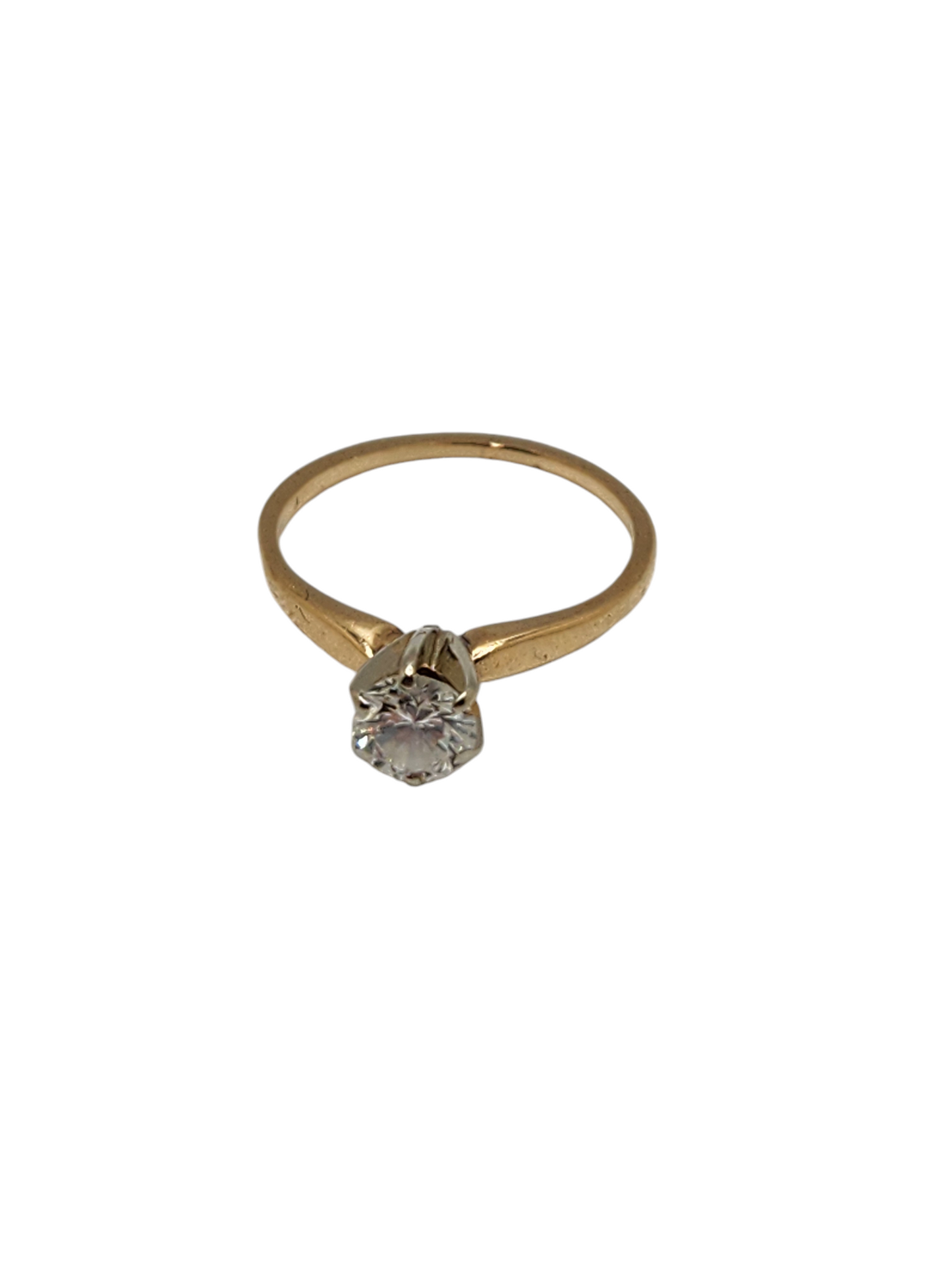 14k yellow gold .5 karat diamond solitaire engagement ring