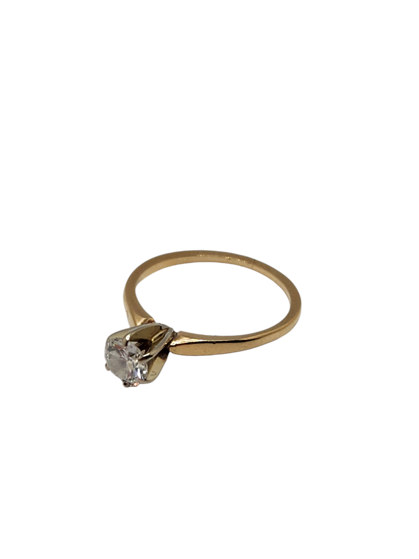 14k yellow gold .5 karat diamond solitaire engagement ring