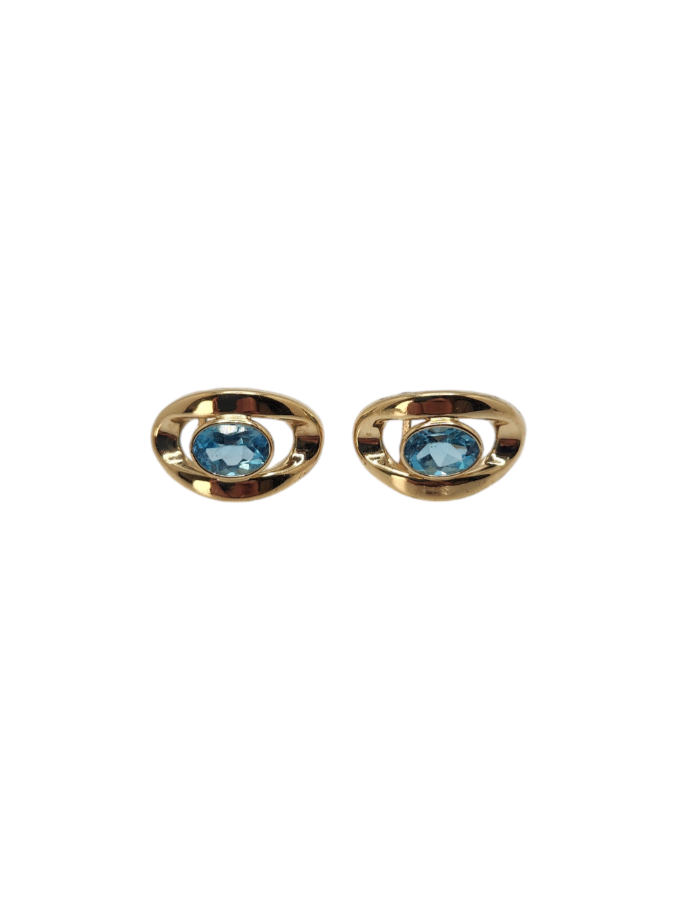 14k blue topaz earrings - made in italy