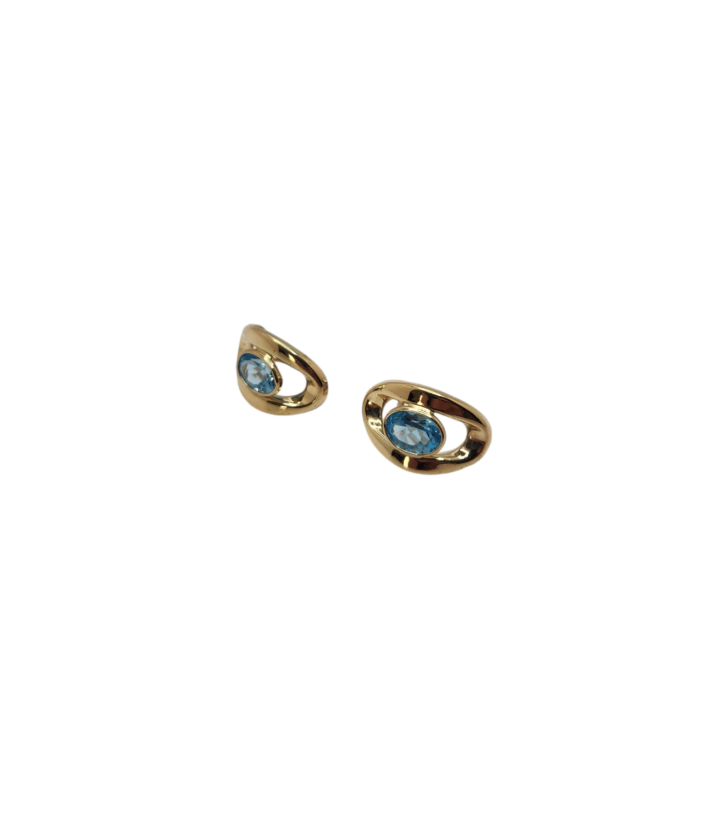 14k blue topaz earrings - made in italy