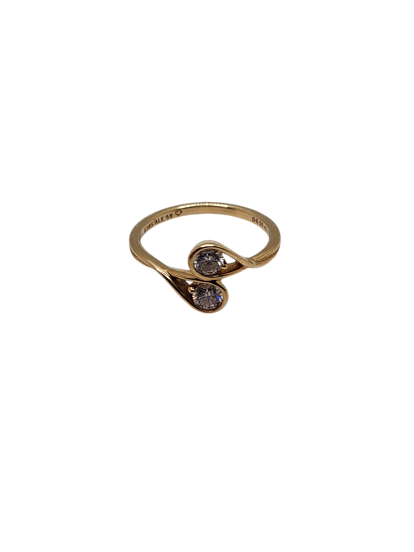 14k yellow gold pandora infinite lab-grown diamond double facing ring (.5 carats)