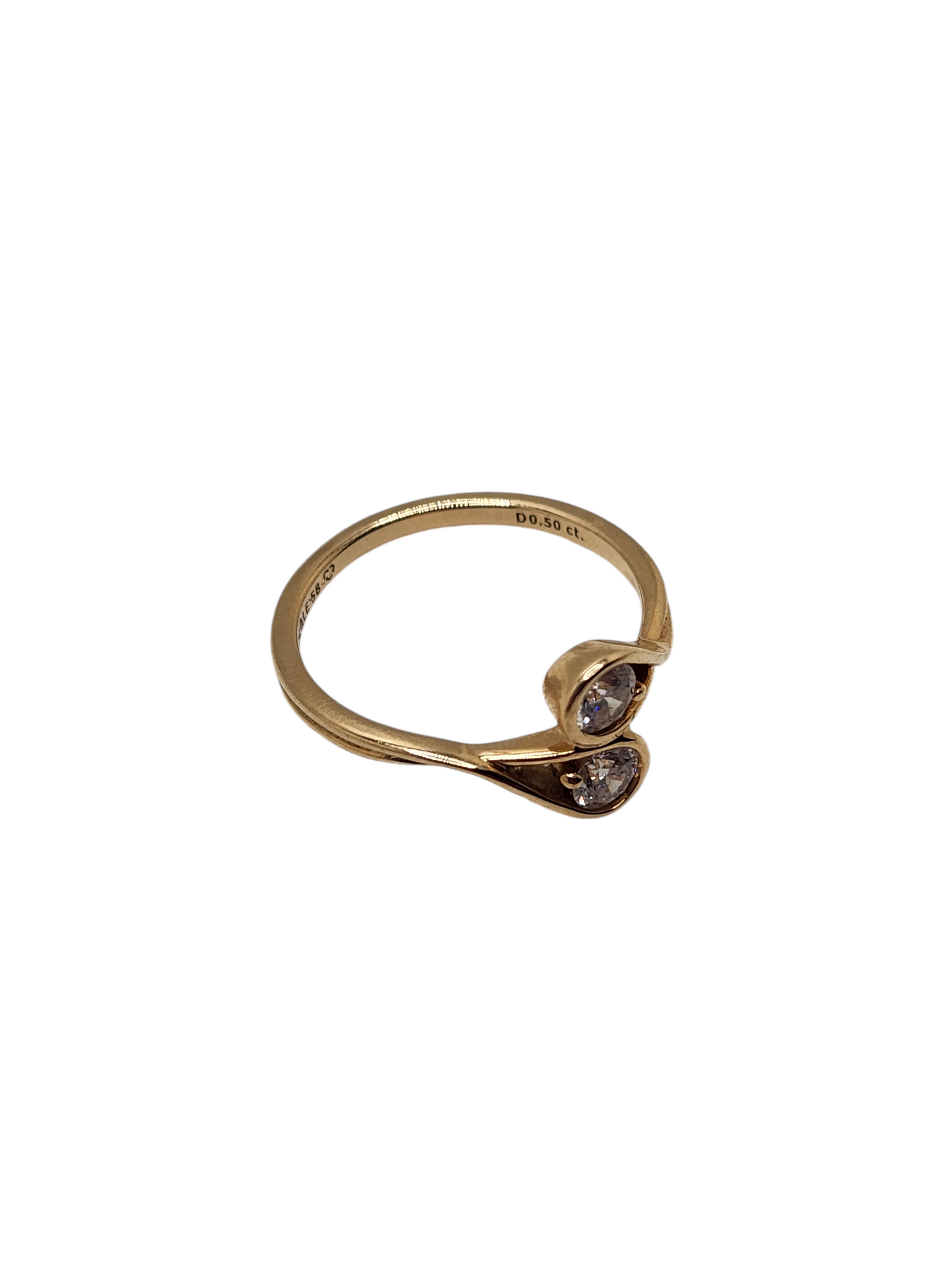 14k yellow gold pandora infinite lab-grown diamond double facing ring (.5 carats)