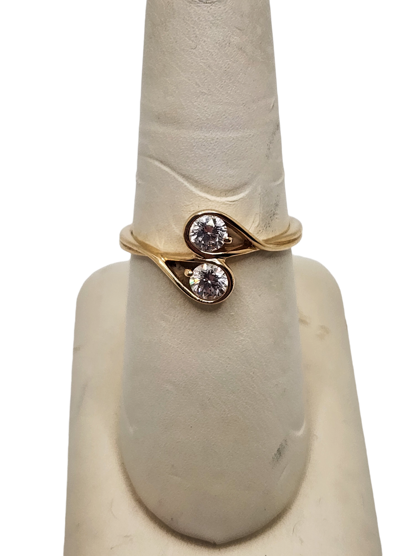 14k yellow gold pandora infinite lab-grown diamond double facing ring (.5 carats)