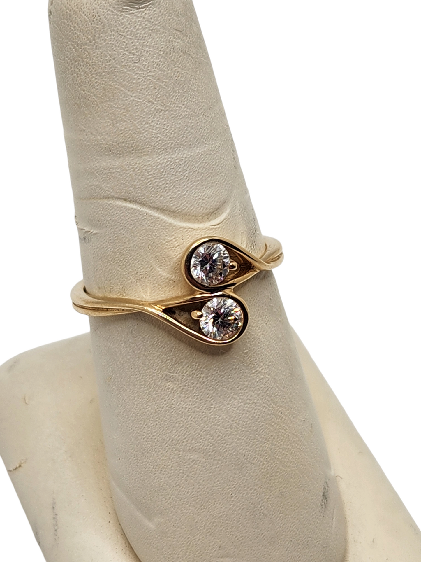 14k yellow gold pandora infinite lab-grown diamond double facing ring (.5 carats)