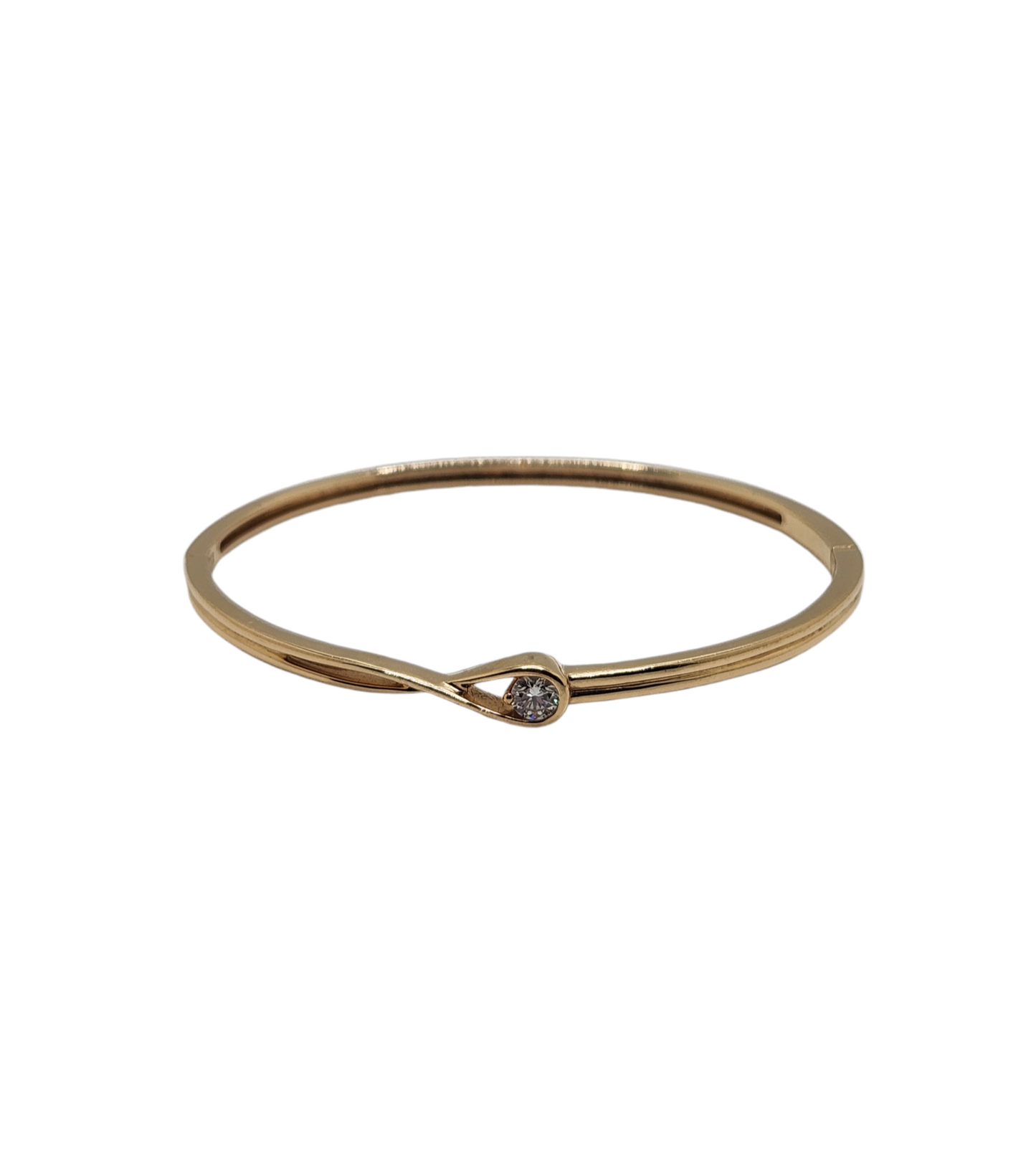 14k pandora infinite lab-grown diamond bangle bracelet