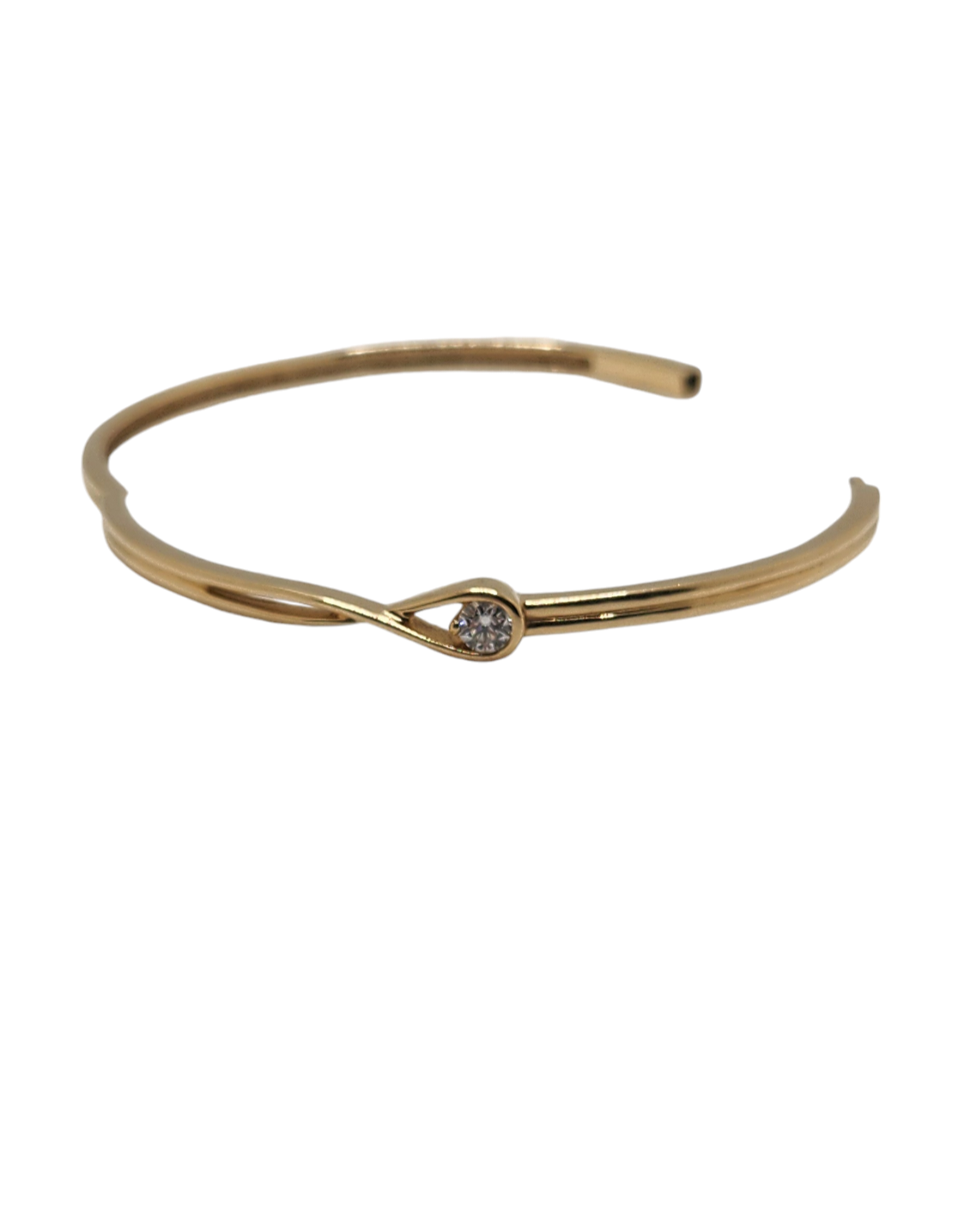 14k pandora infinite lab-grown diamond bangle bracelet