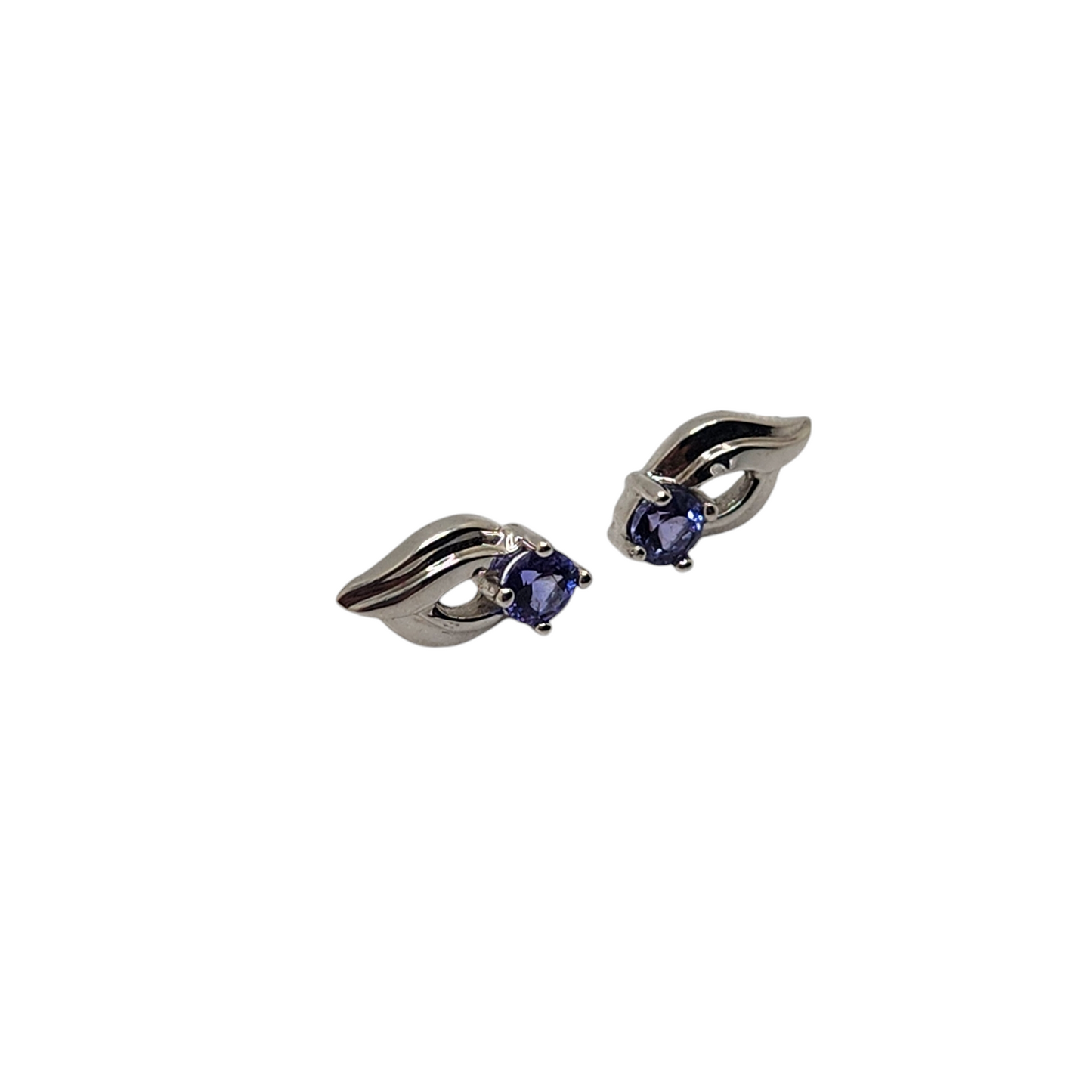 14k white gold tanzanite earrings