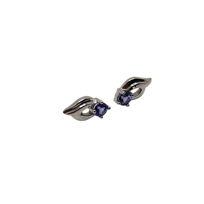 14K White Gold Tanzanite Earrings