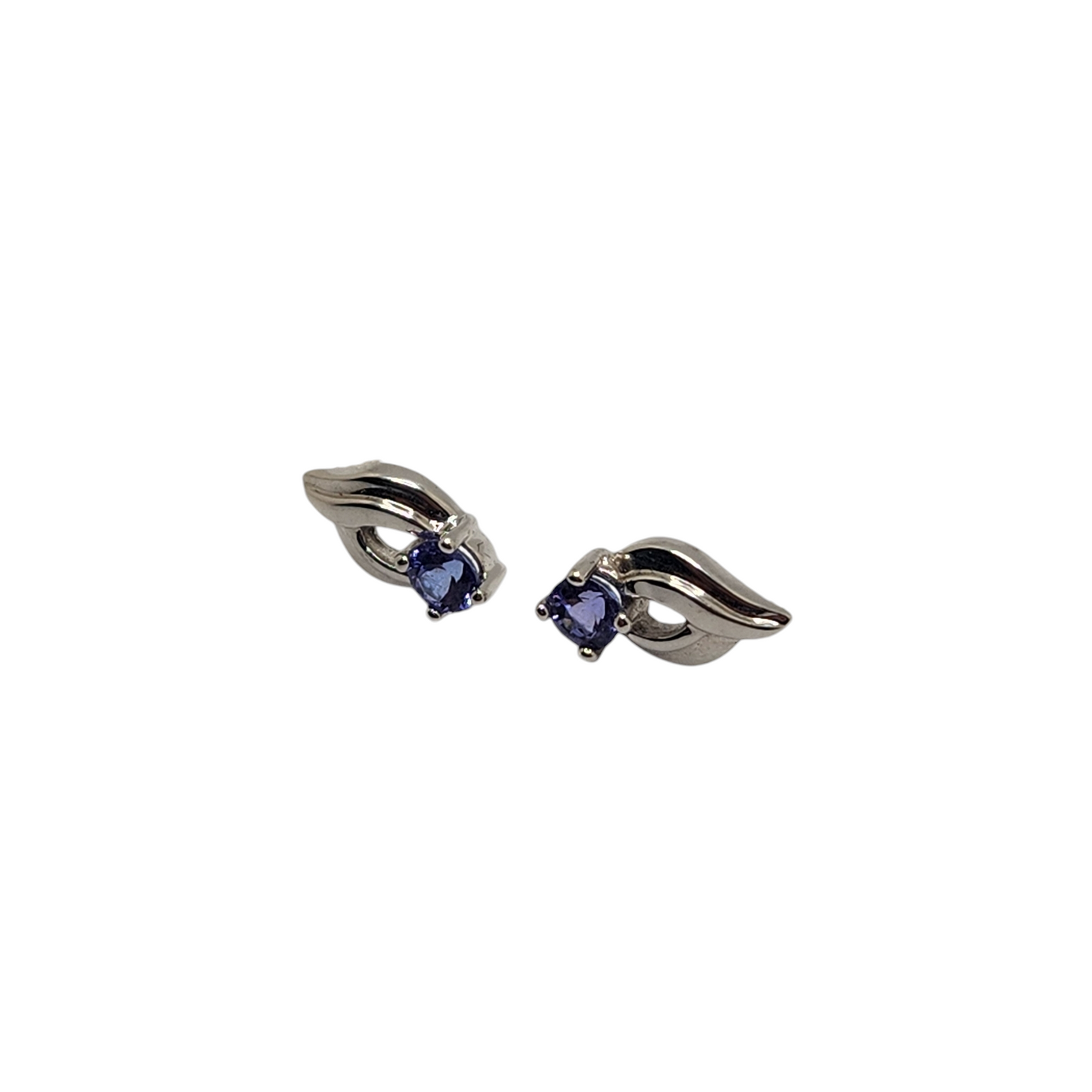 14k white gold tanzanite earrings