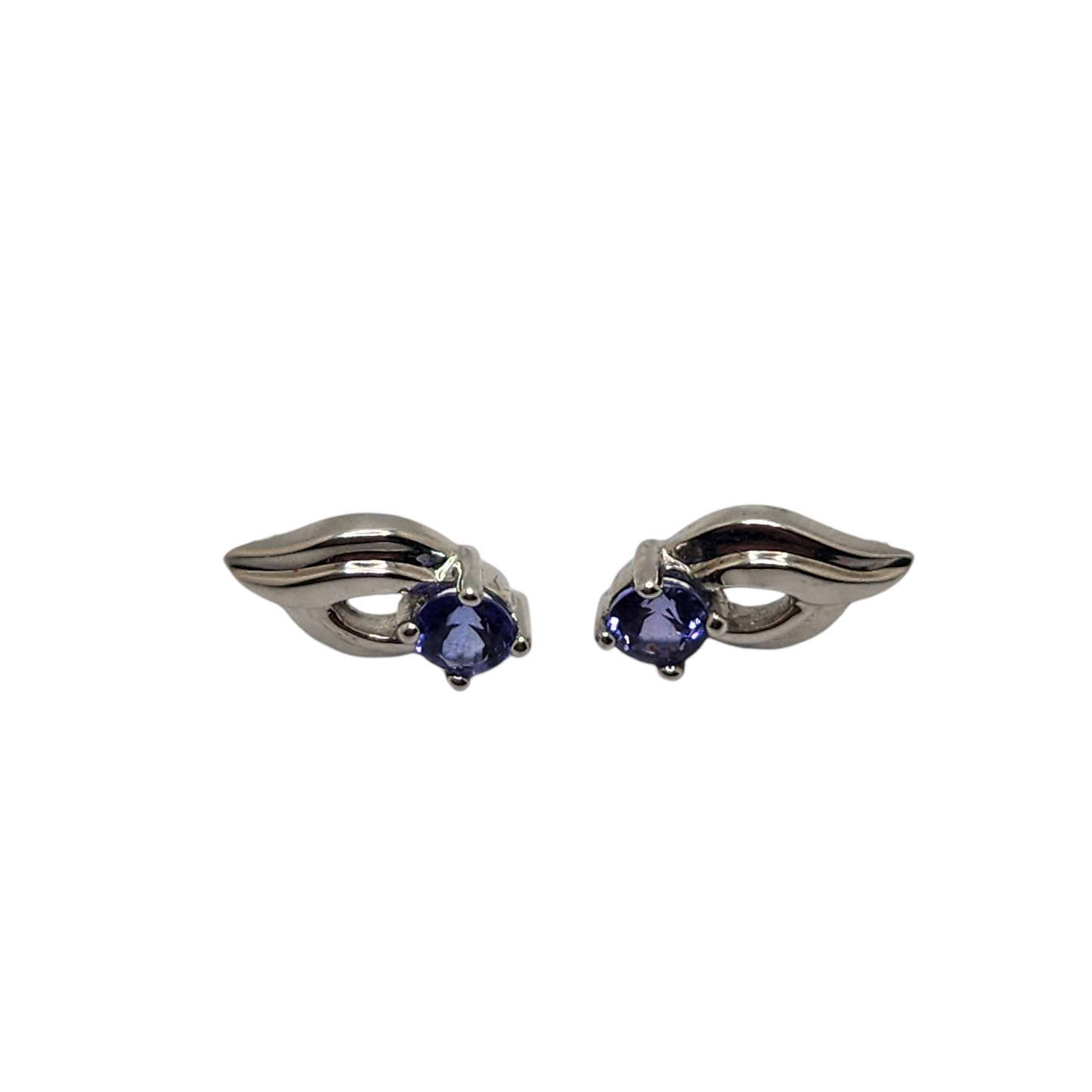 14k white gold tanzanite earrings