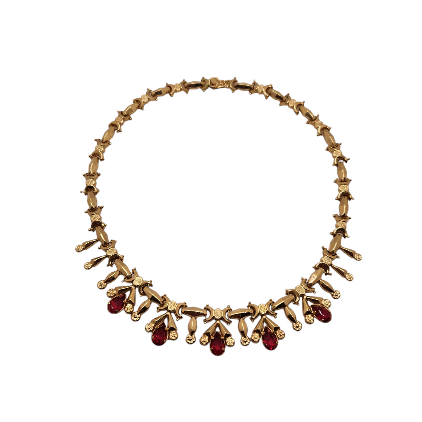 18k yellow gold ruby necklace