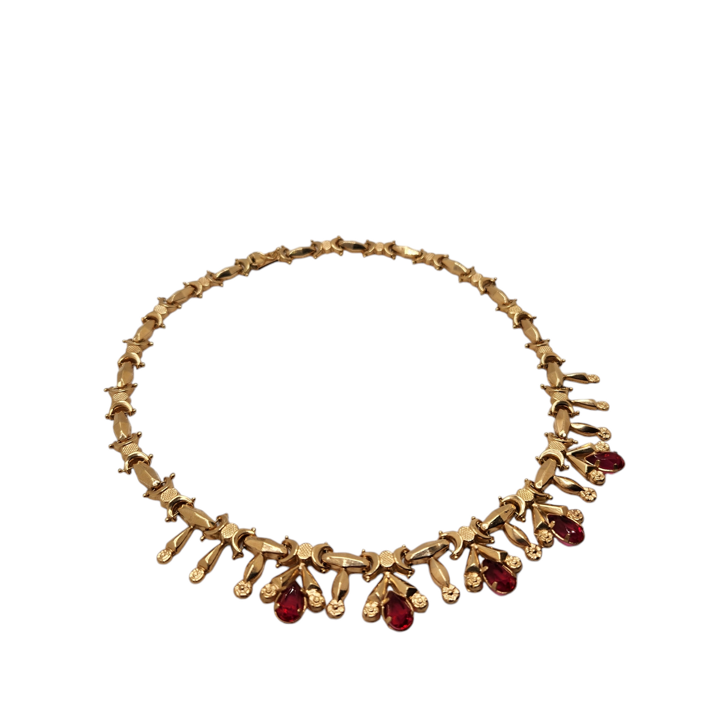 18k yellow gold ruby necklace