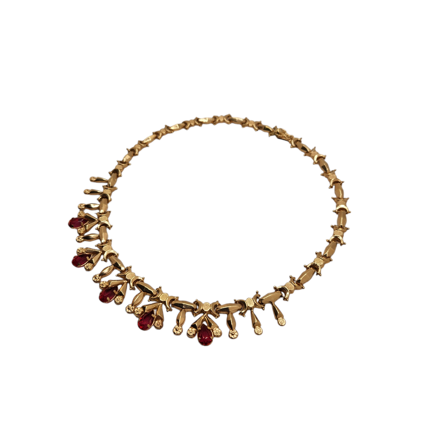 18k yellow gold ruby necklace