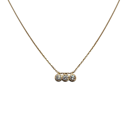 14K Pandora-Era Lab-Grown Diamond Triple Bezel Pendant Necklace