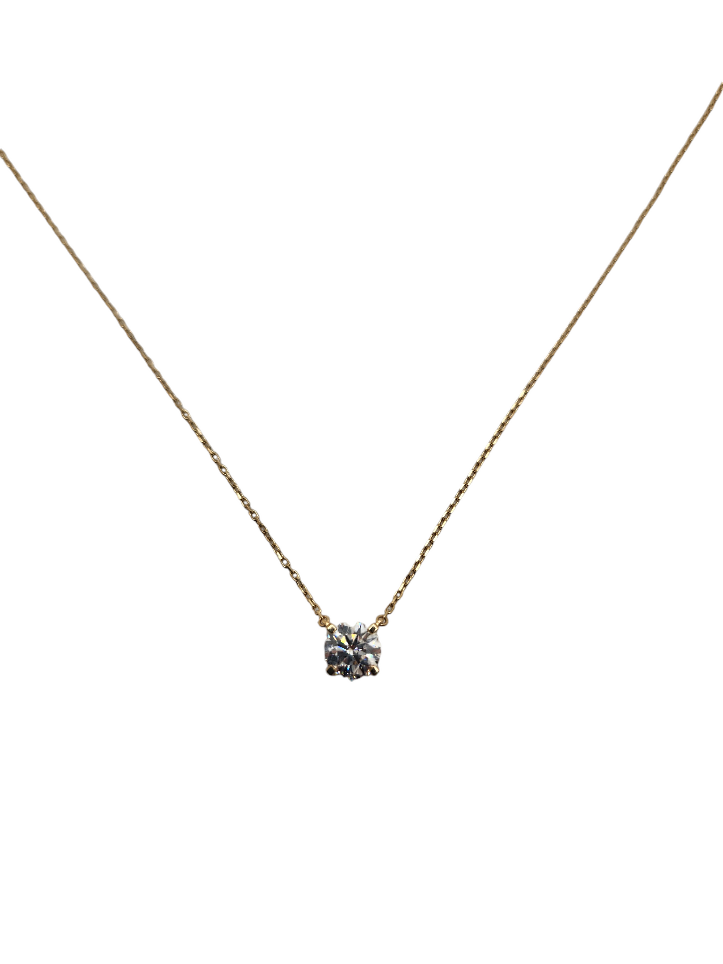 14k gold pandora necklace with 1 carat solitaire diamond