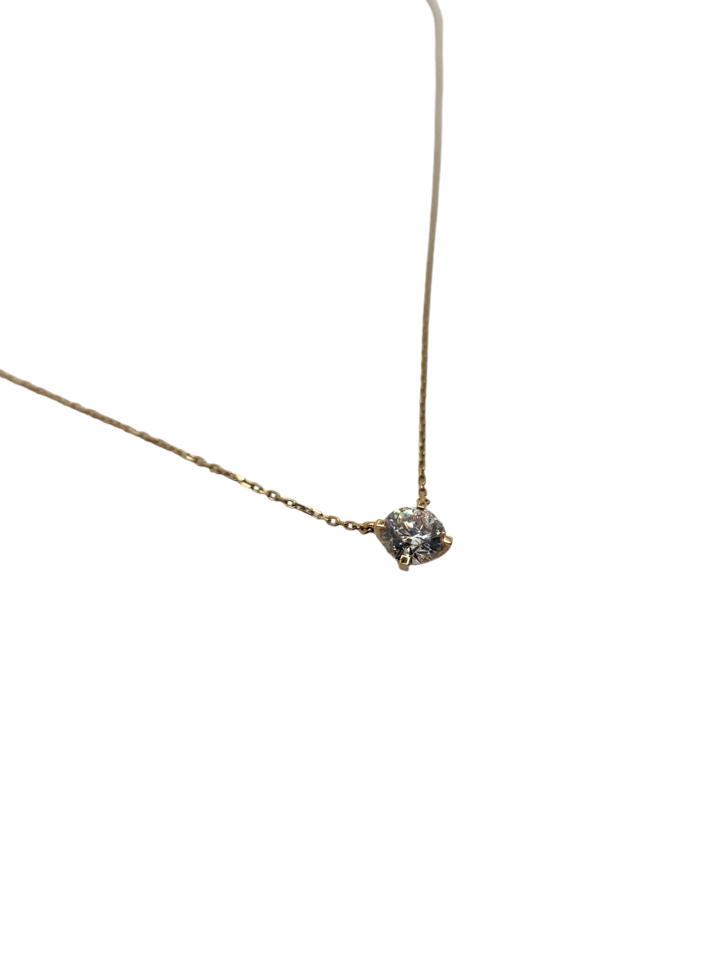 14k gold pandora necklace with 1 carat solitaire diamond