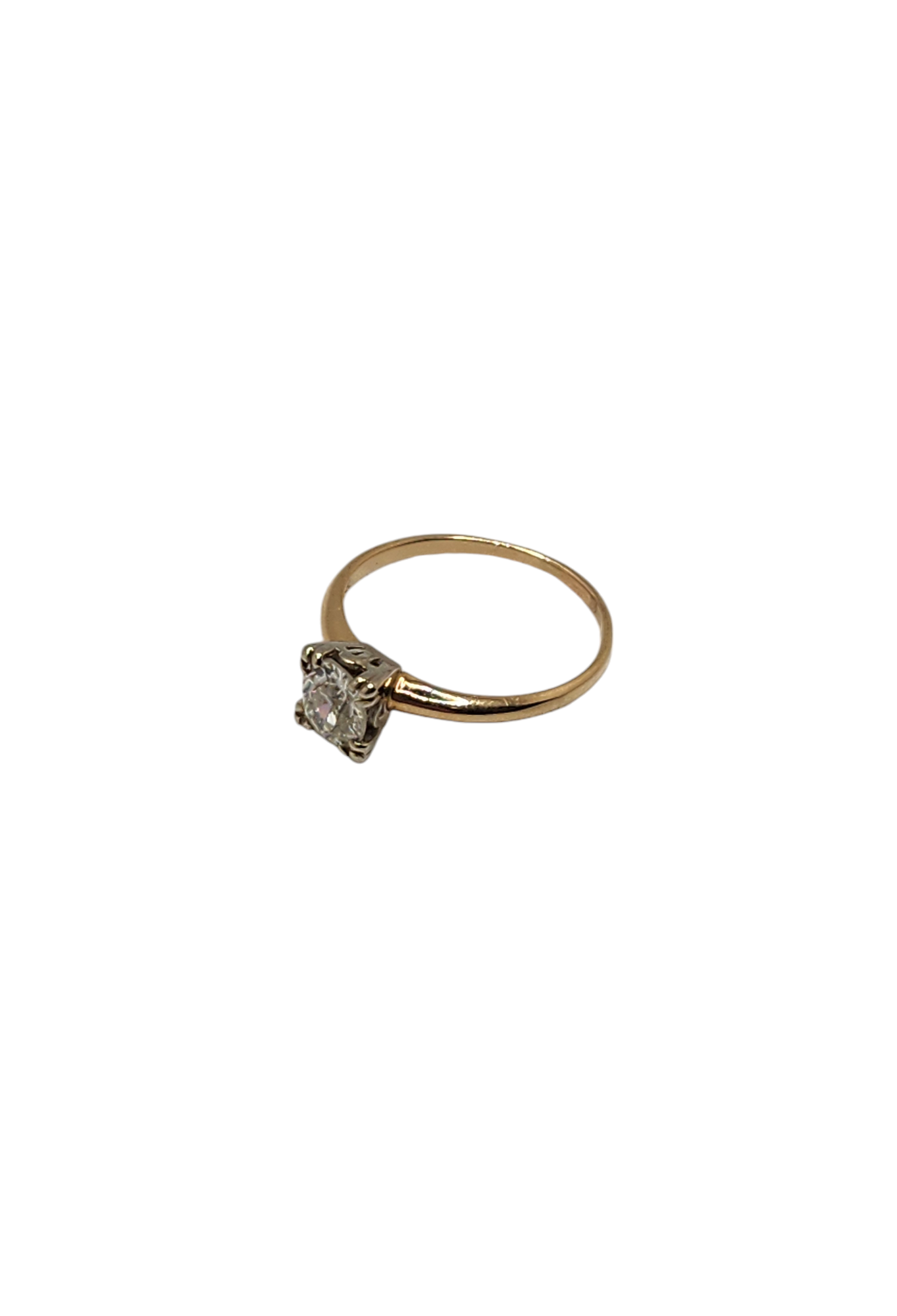 14k gold vintage 1 carat diamond solitaire ring