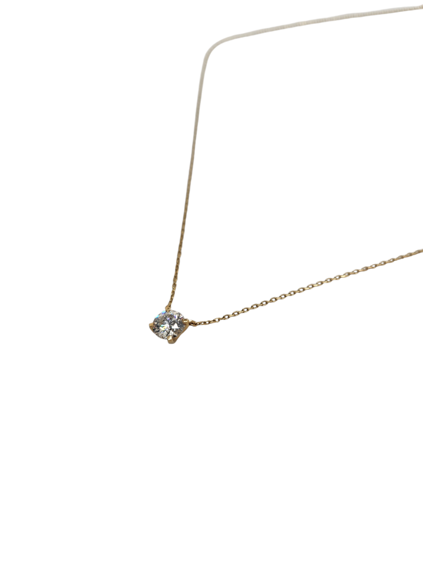 14k gold pandora necklace with 1 carat solitaire diamond